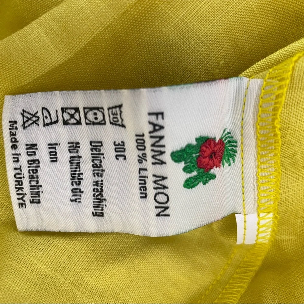 Fanm Mon Halter Linen Dress Medium Floral Embroidered NWT - Picture 13 of 14